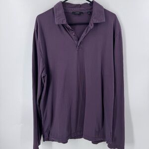Vince Purple Longsleeve Polo Shirt‎ with Classic Collar
